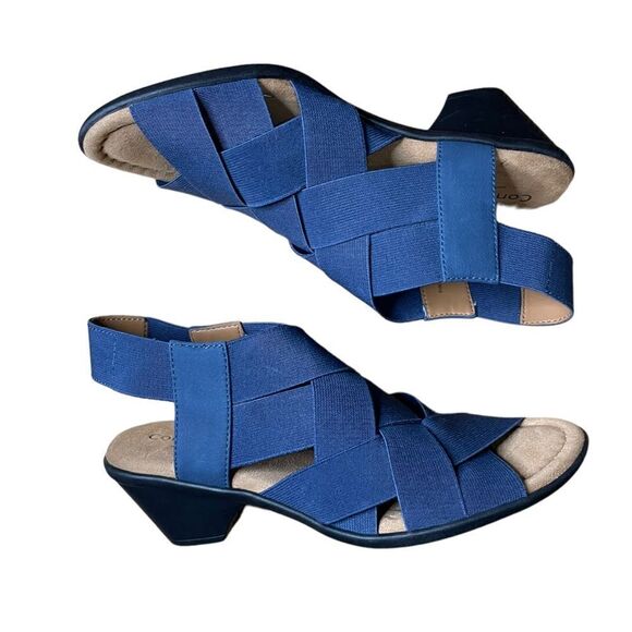 Comfortiva Farrow Elastic Suede Woven Block Heel Sandals - Picture 5 of 9